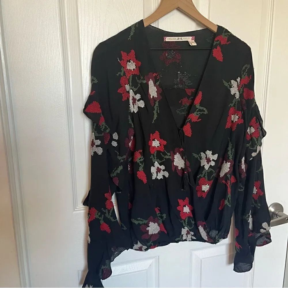 Chelsea Violet Embroidered Floral Blouse - Picture 4 of 14